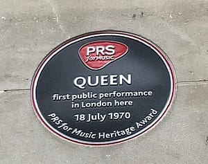 Queen PRS Music Heritage Award plaque