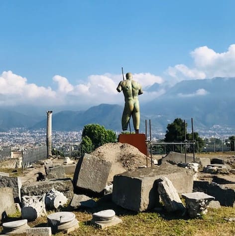 Bronze statue Pompeii Italy