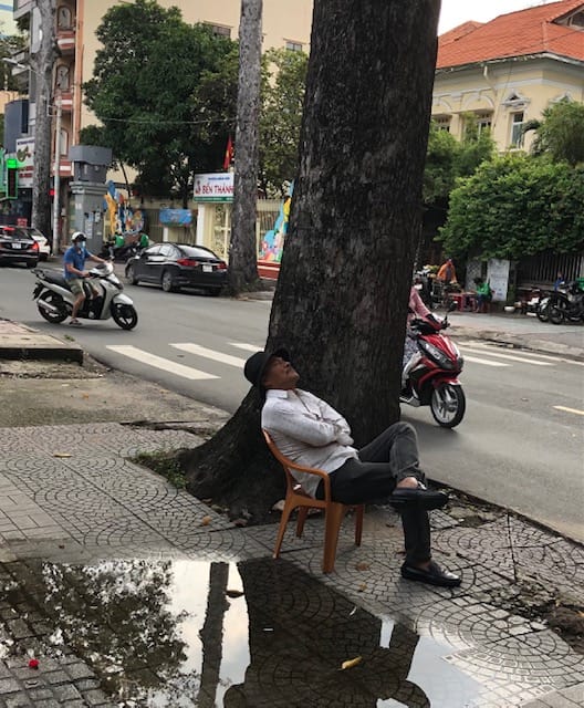 A sleeping local in Ho Chi Minh City Vietnam