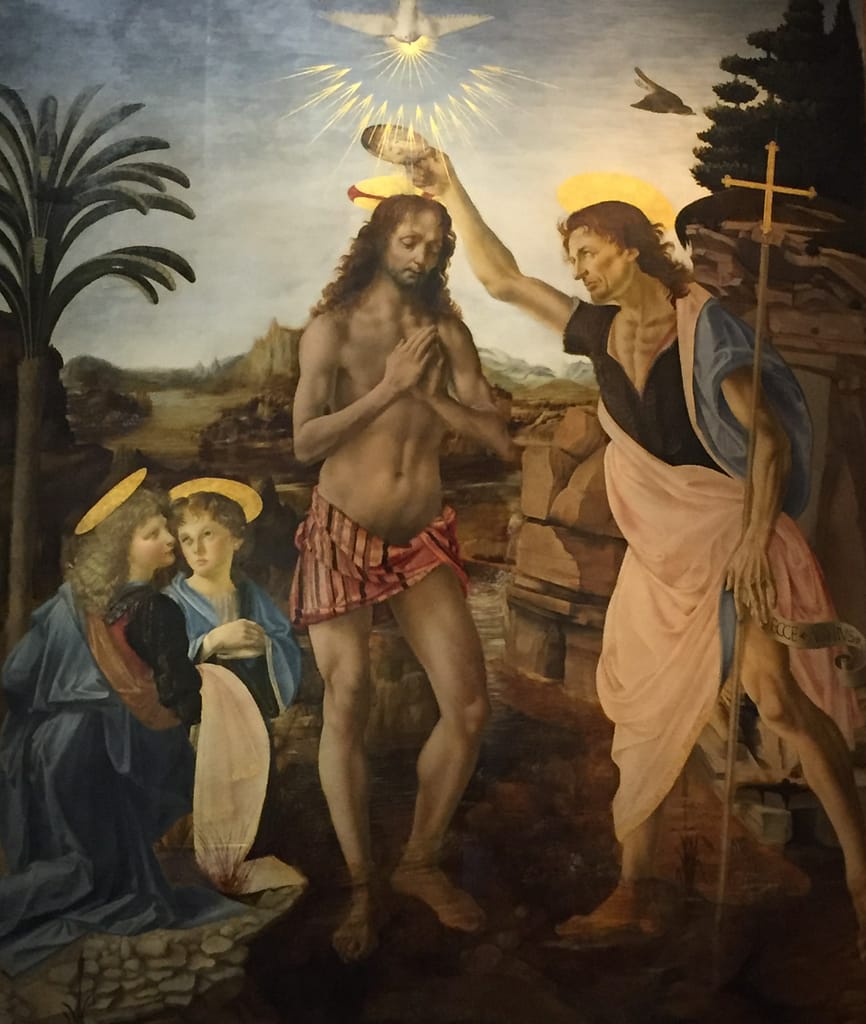 The Baptism of Christ - Uffizi Gallery Florence Italy