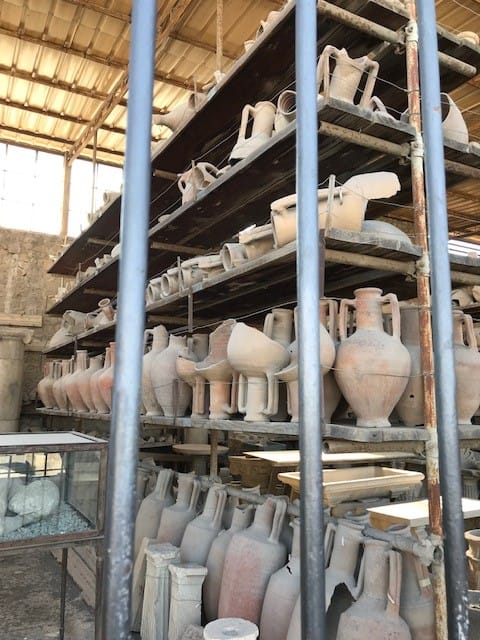 Vases and artifacts Pompeii Italy 
