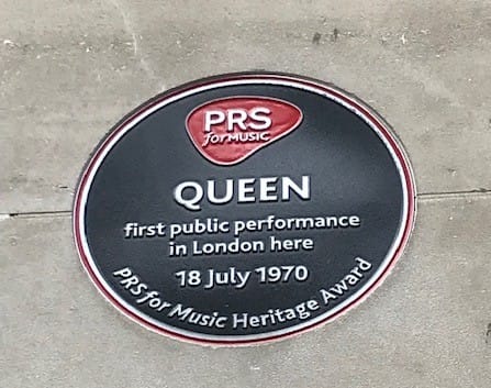 Queen PRS Music Heritage Award plaque 
