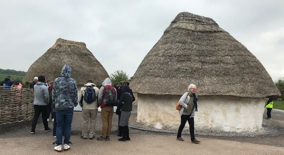 Neolithic houses Stonehenge Wiltshire England 