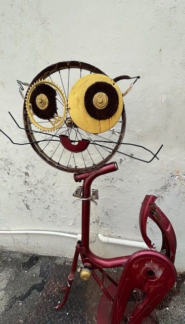 Cat bike sculpture George Town Penang Malaysia 