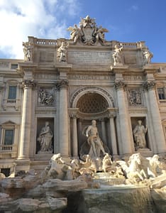 Travellers at Trevi Fountain Rome Italy