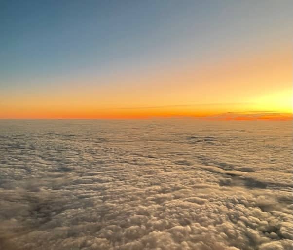 Sunrise view from airplane